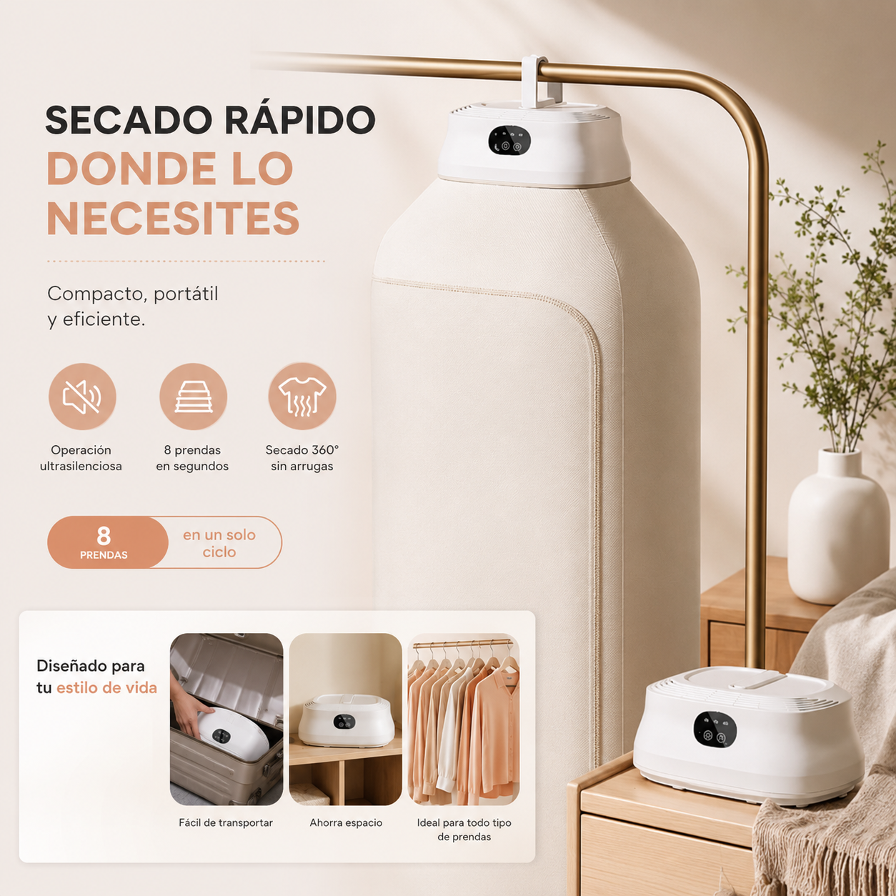 SECADORA MINI PORTATIL PARA ROPA